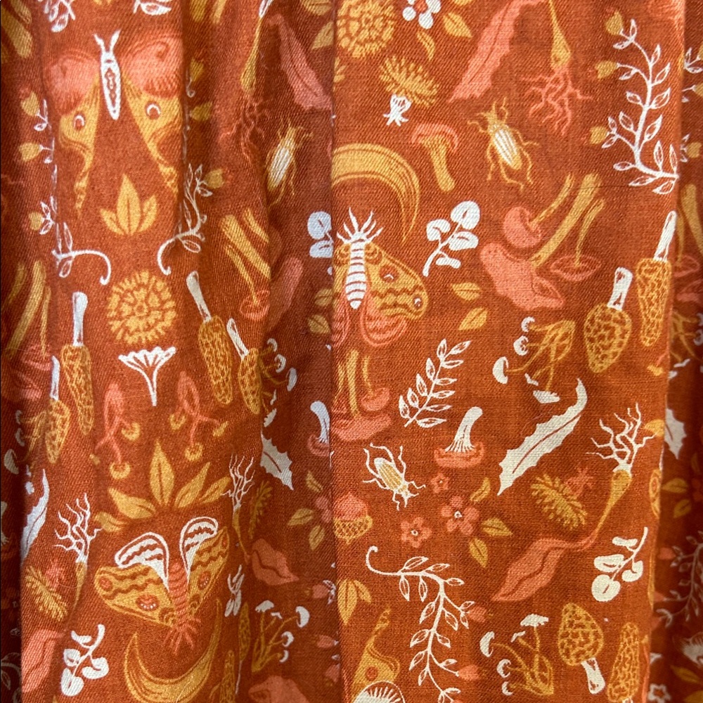 Duluth Trading Co Orange 100% Organic Cotton Patterned Blouse - Picture 9 of 9
